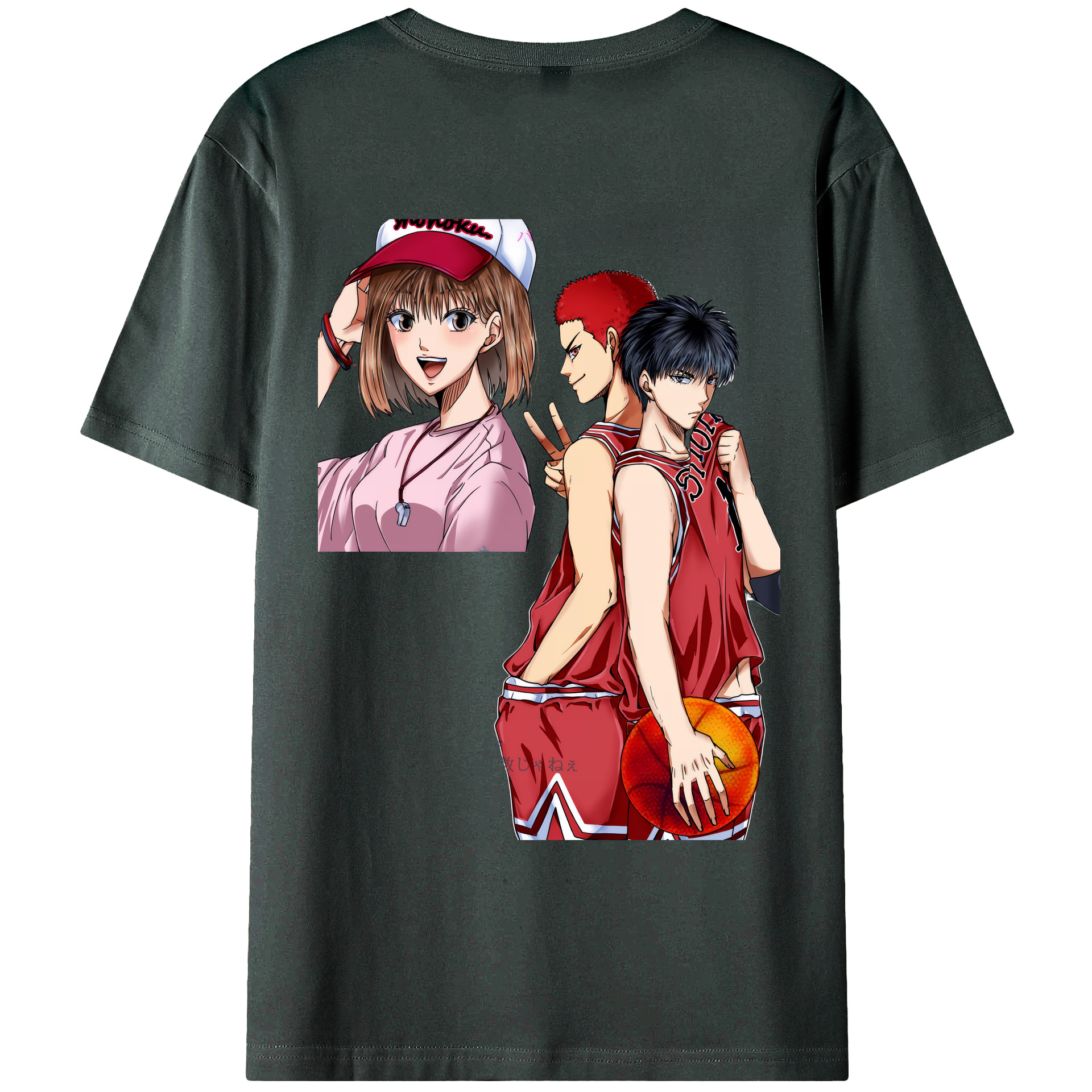 （画像用） SLAM DUNK／スラムダンク 綿100％ メンズ半袖Tシャツ（バックプリント） 通気性
